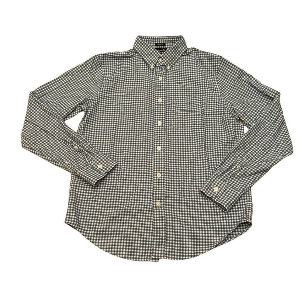 Abercrombie & Fitch Muscle Blue White Plaid Button Down Shirt, Size Large